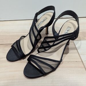 Nina Black Mesh Heels - Women's 10